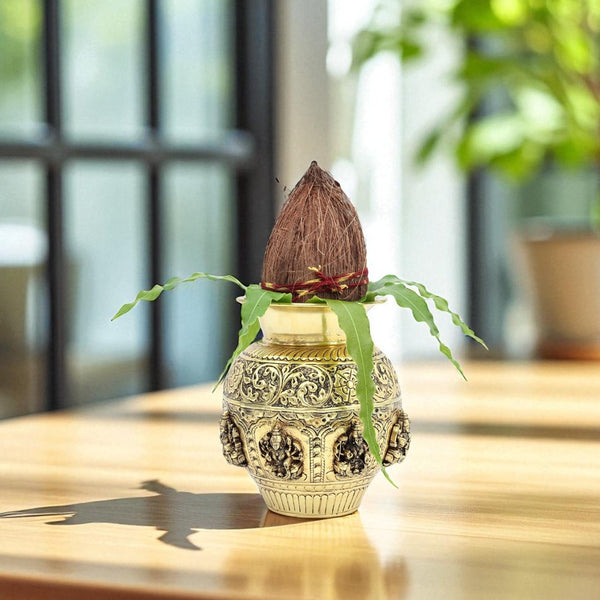 Brass handcrafted Embossed Dashavatar Kalash